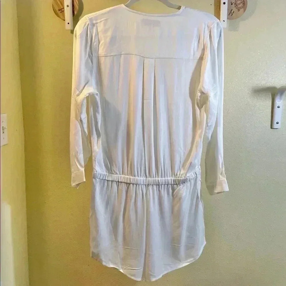 American Apparel Women Sz Small White Viscose Long Sleeve Crossfront Romper NWOT - Picture 5 of 11